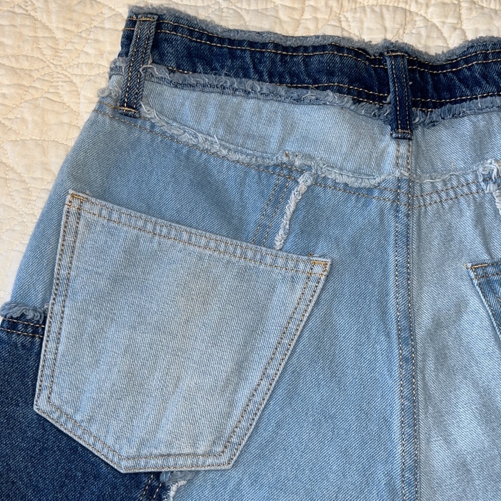 Wild Fable Highest Rise Cutoff Patchwork Jean Sho… - image 4